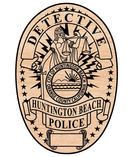 Huntington Beach Police Detective Badge SVG Detective Vector