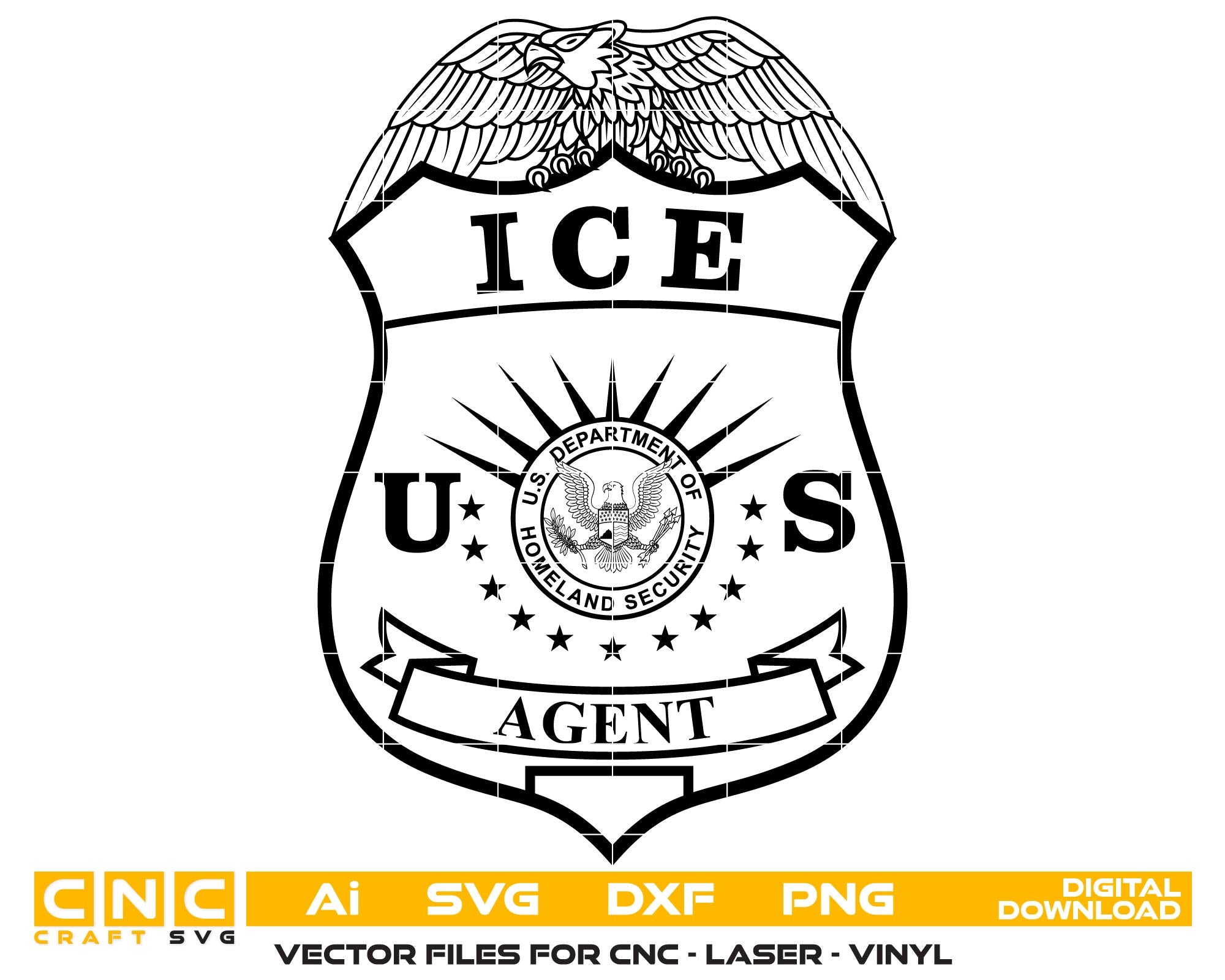 U.S. Immigration and Customs Enforcement Agent Badge SVG
ICE Agent Badge Vector
Immigration and Customs Enforcement Badge SVG
Federal ICE Agent Badge
U.S. ICE Agent Badge Design