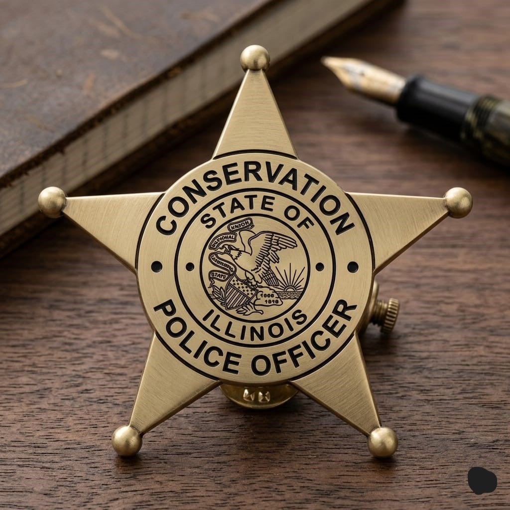 Illinois Conservation Police Officer Badge SVG

5 Point Star Law Enforcement Vector

State of Illinois Seal Engraving File

Conservation Police Star Sign CNC File

Police Officer Badge Vector for Lasers