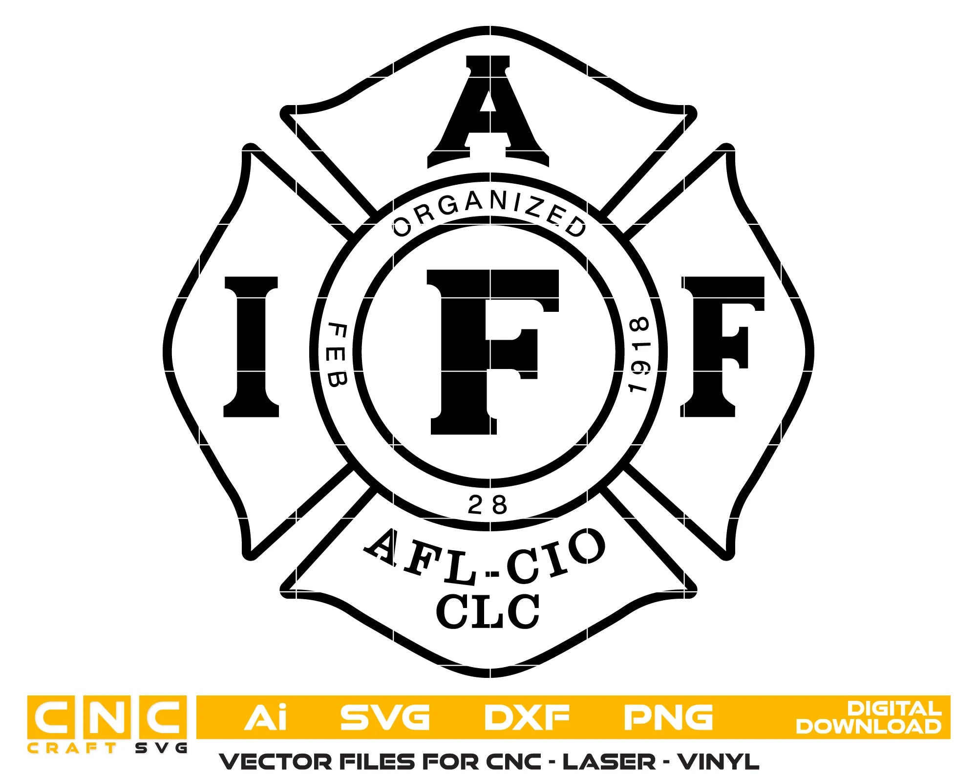 International Association of Fire Fighters Logo SVG IAFF Firefighter Vector