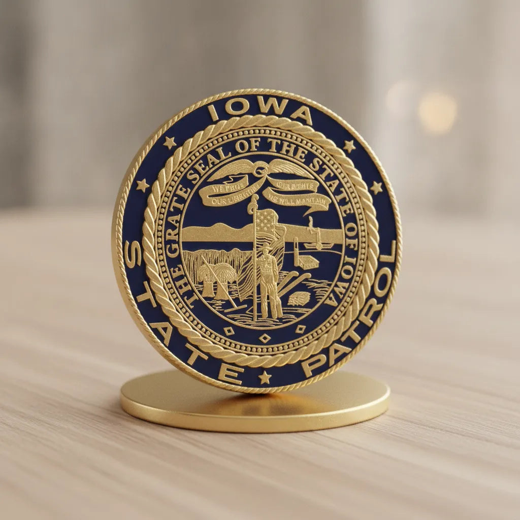 Iowa State Patrol Badge SVG

State of Iowa Trooper Emblem Vector

Great Seal of Iowa Engraving File

Law Enforcement Badge Sign CNC File

Iowa Police Shield Vector for Lasers
