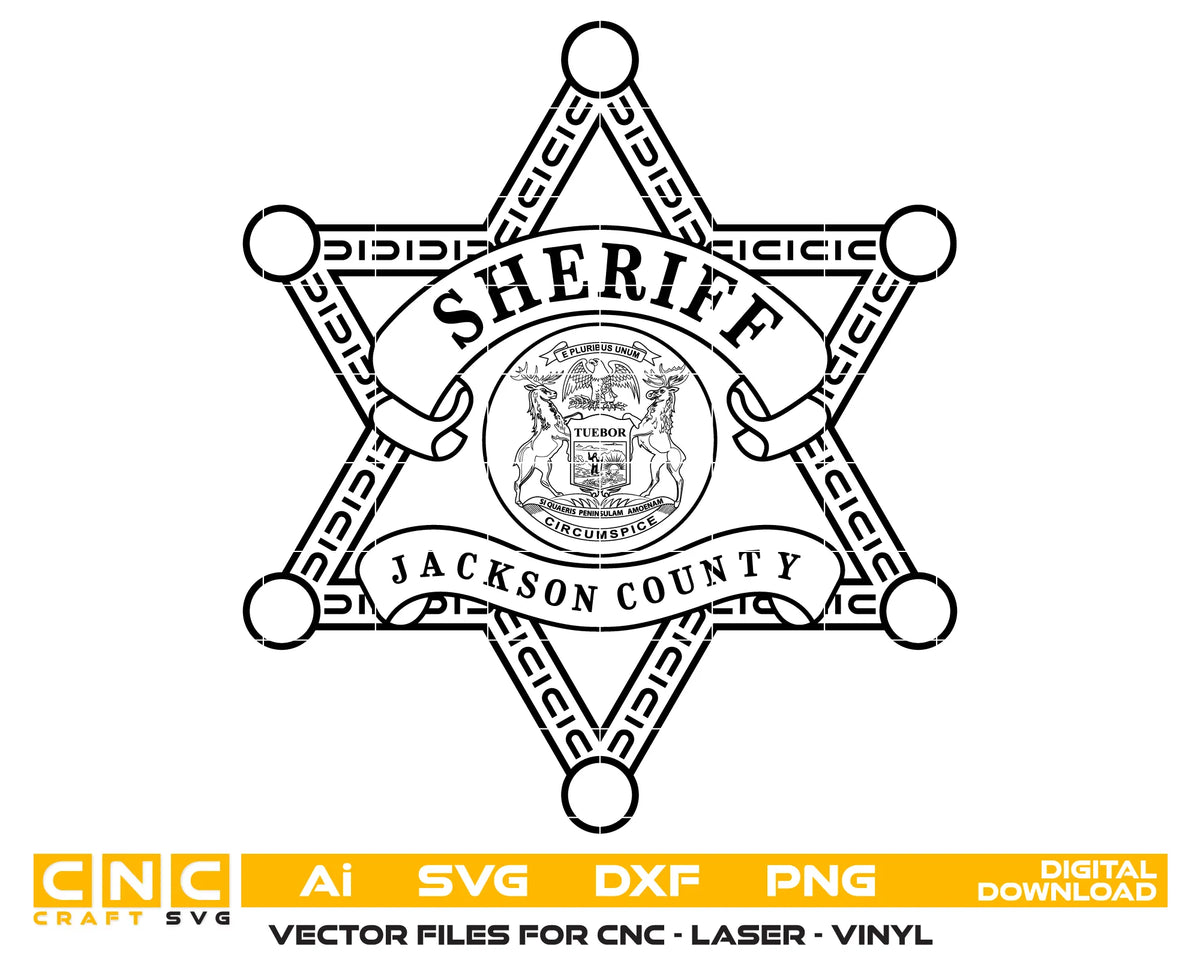 Jackson County Sheriff's Office Badge Michigan SVG Sheriff Vector