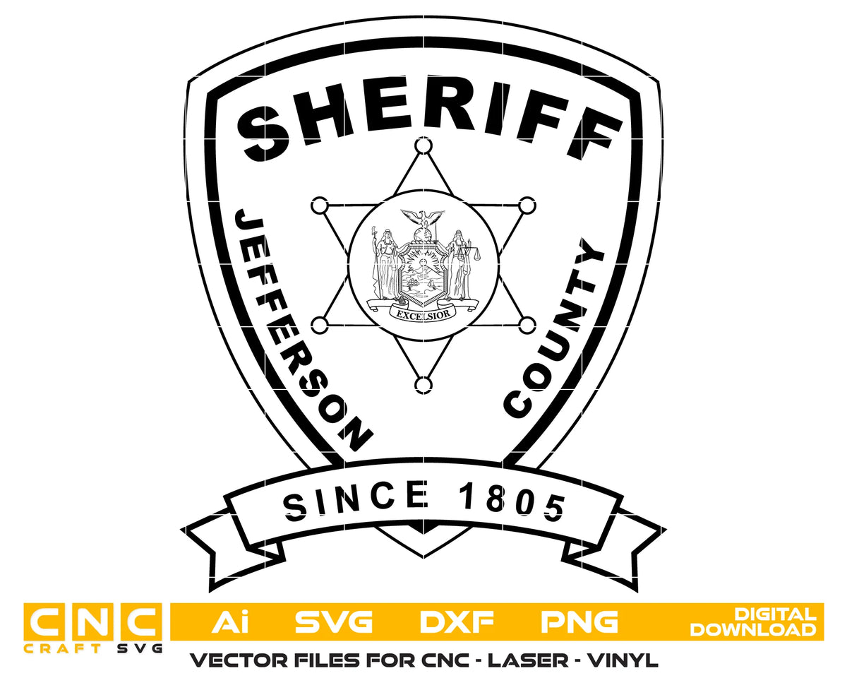 Jefferson County Sheriff's Office Patch New York SVG Police Vector