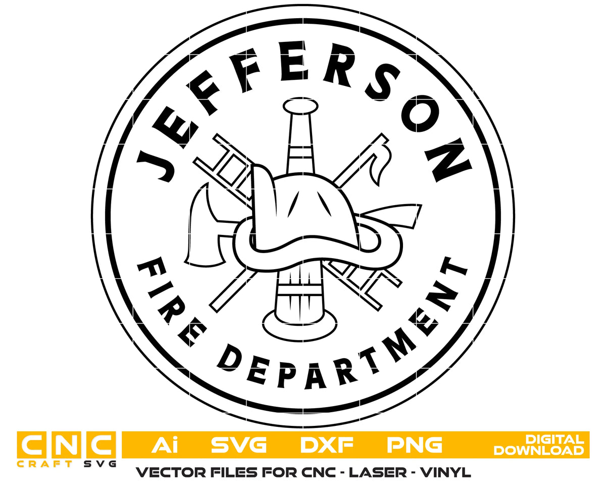 Jefferson Fire Department Patch Georgia SVG Firefighter Vector