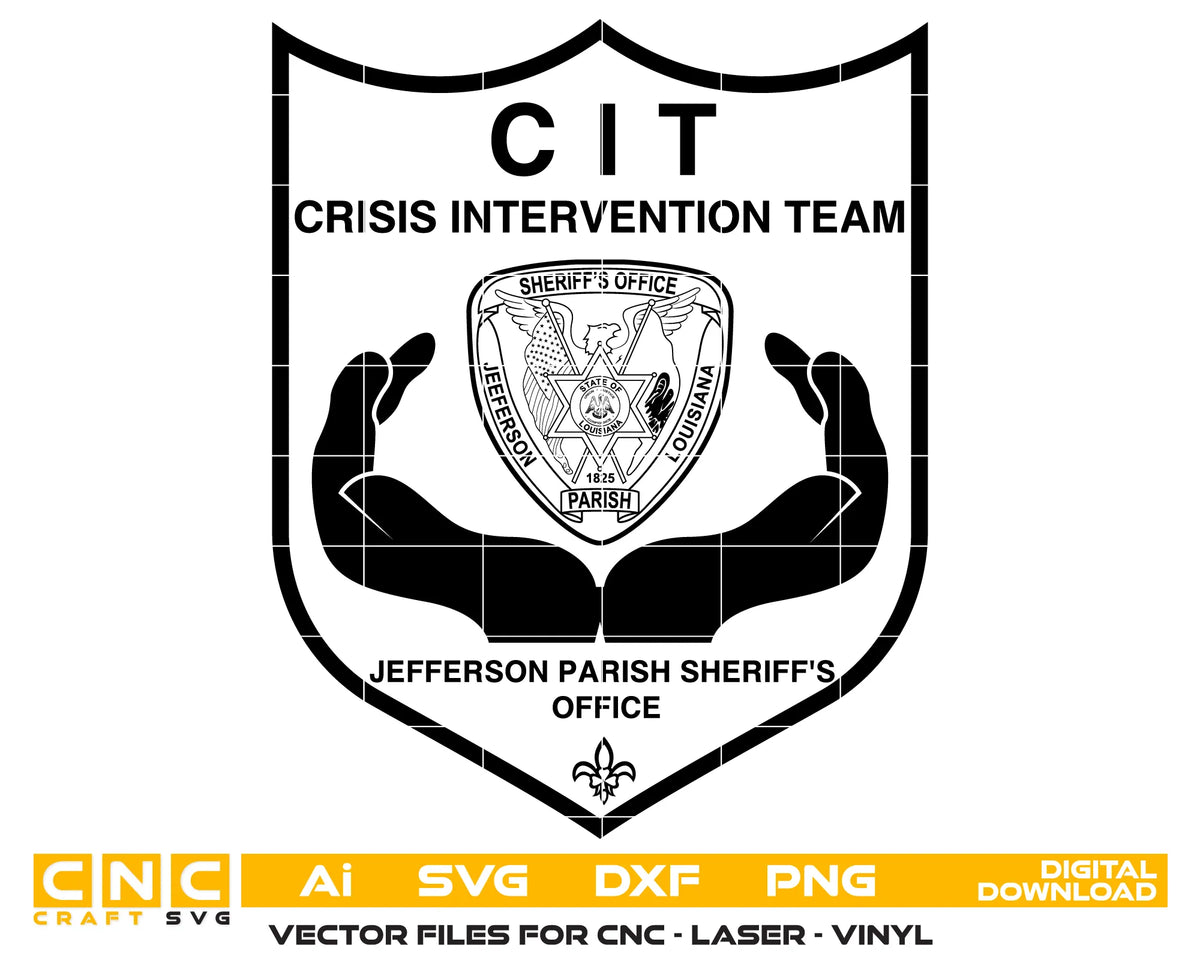 Jefferson Parish Sheriff’s Office CIT Badge SVG Sheriff Vector