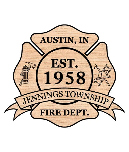 Jennings Township Fire Department Badge Austin Indiana SVG Firefighter Vector