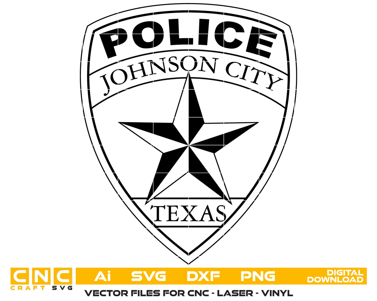 Johnson City Police Department Patch Texas SVG Police Vector