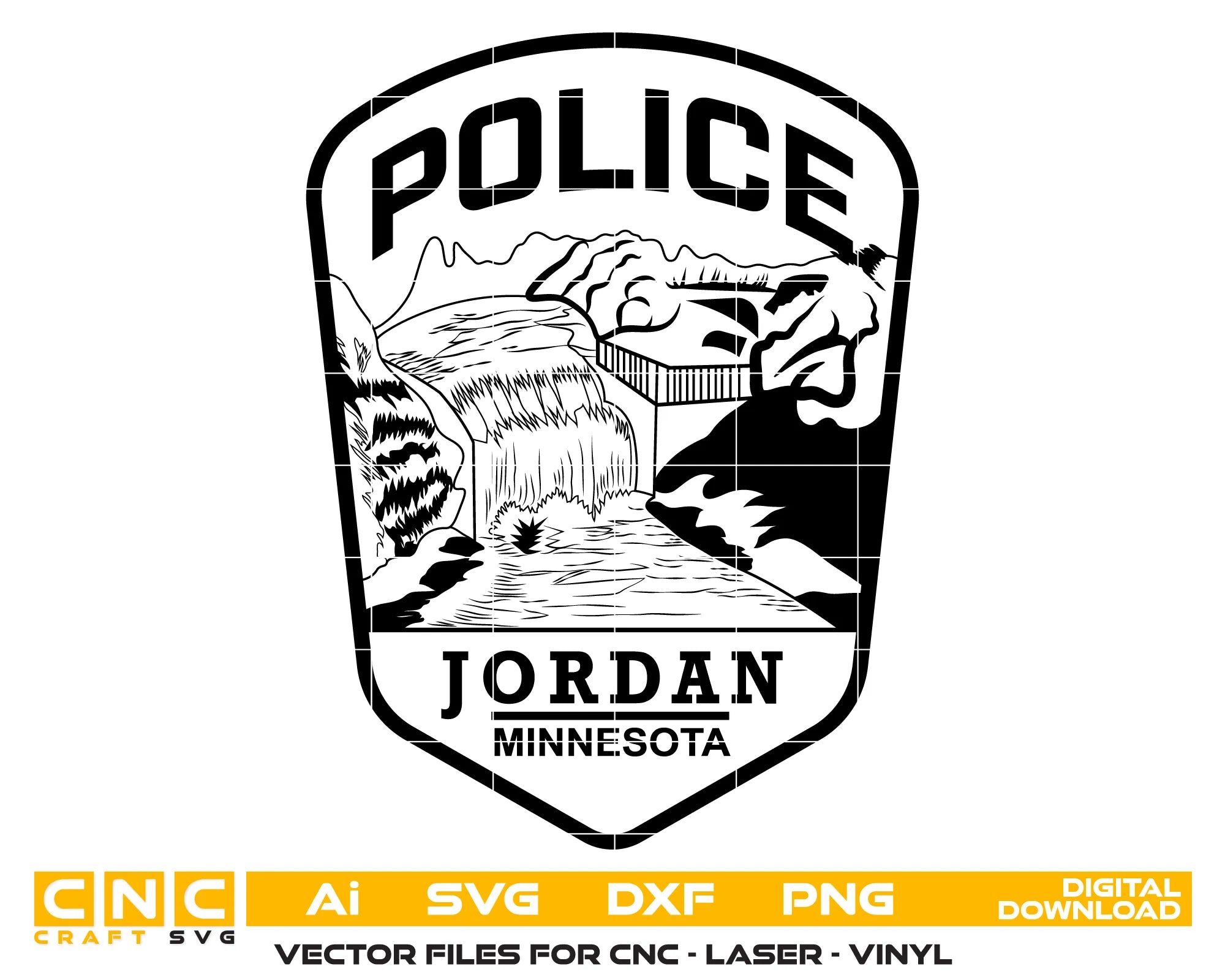 Jordan Police Department Patch Minnesota SVG Minnesota Law Enforcement Vector