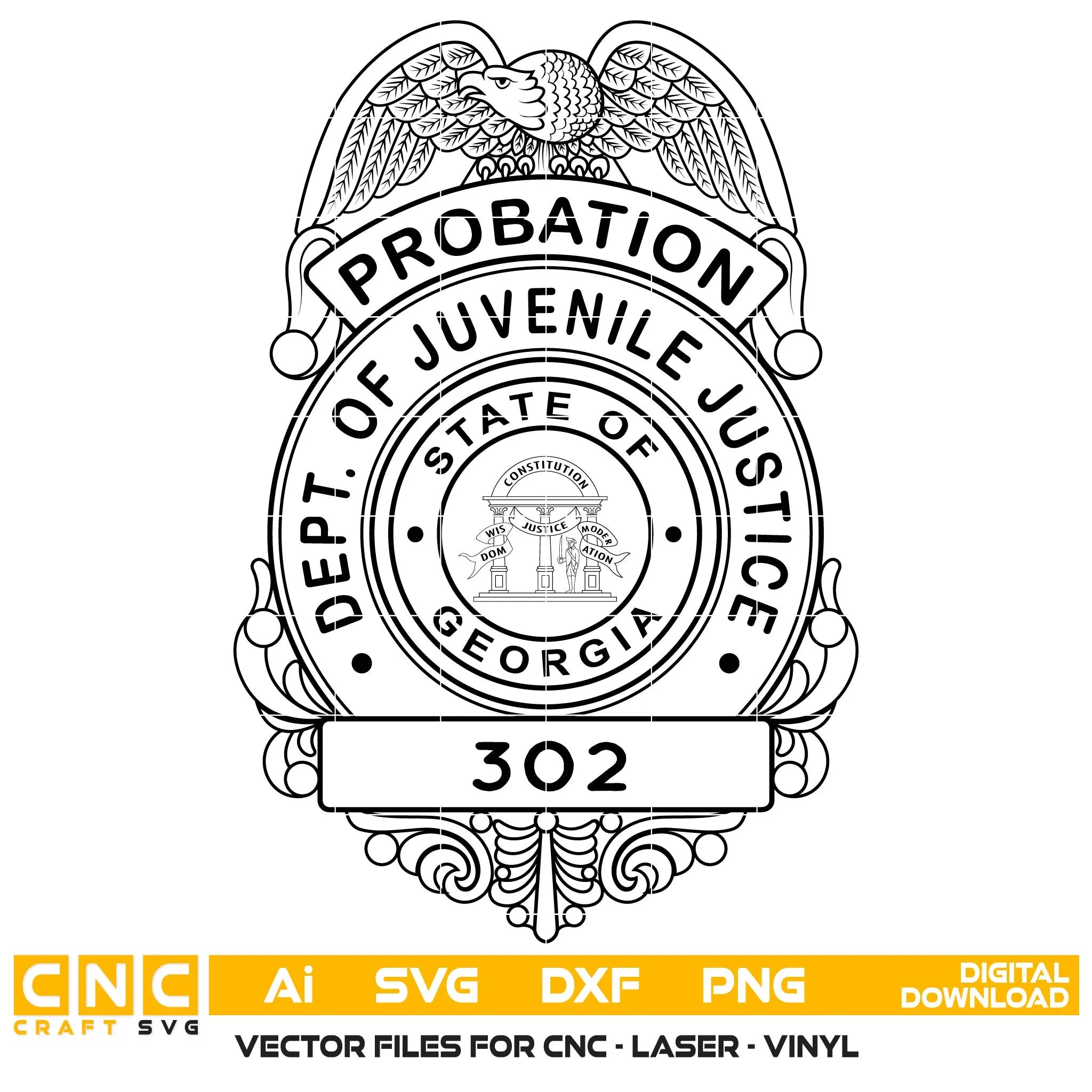 Juvenile Justice Probation Officer Badge SVG

Law Enforcement Shield Vector

Probation Officer Plaque Design

Officer Retirement Engraving File

Probation Badge Sign CNC File