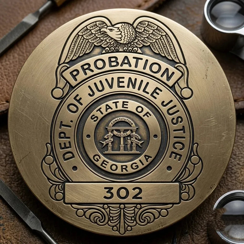 Juvenile Justice Probation Officer Badge SVG

Law Enforcement Shield Vector

Probation Officer Plaque Design

Officer Retirement Engraving File

Probation Badge Sign CNC File