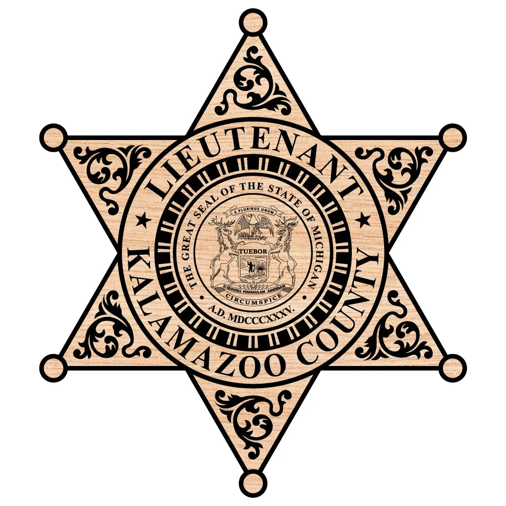Kalamazoo County Lieutenant Badge SVG Michigan Law Enforcement Vector