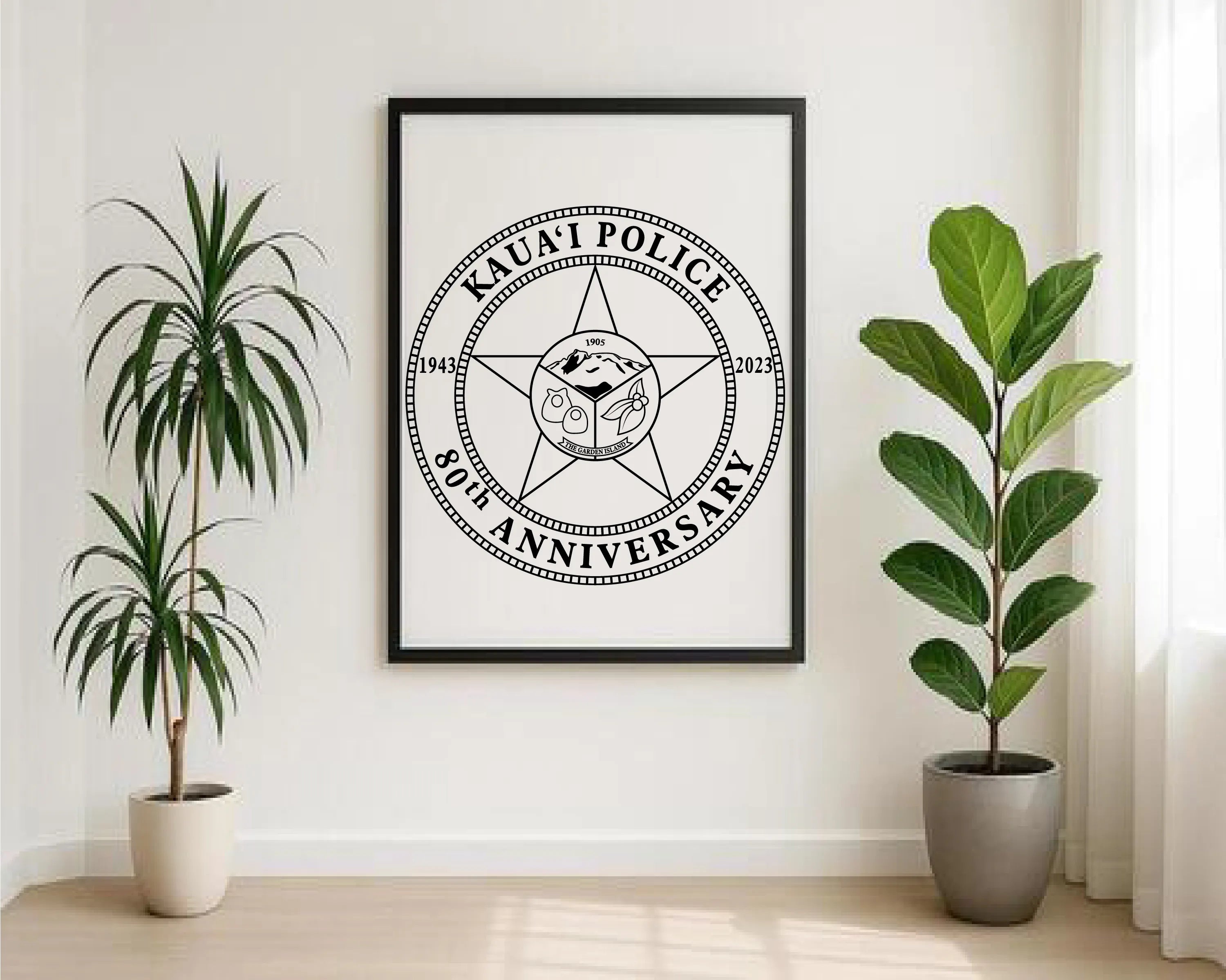 Kauaʻi Police Department 80th Anniversary Badge SVG Hawaii Law Enforcement Vector