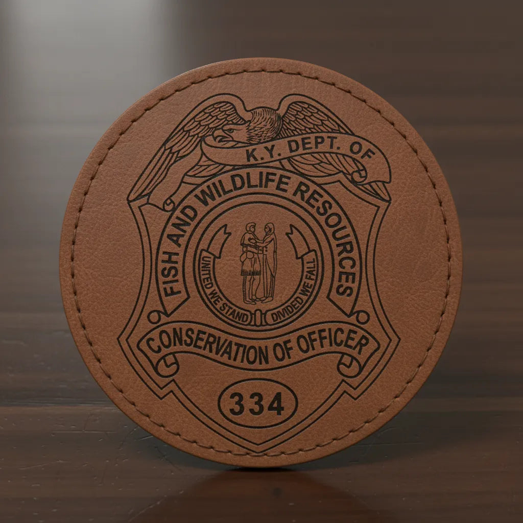 Kentucky Fish and Wildlife Badge SVG

KY Conservation Officer Vector Design

Eagle Shield Badge Engraving File

Kentucky Game Warden Sign CNC File

Commonwealth of Kentucky Seal Vector for Lasers