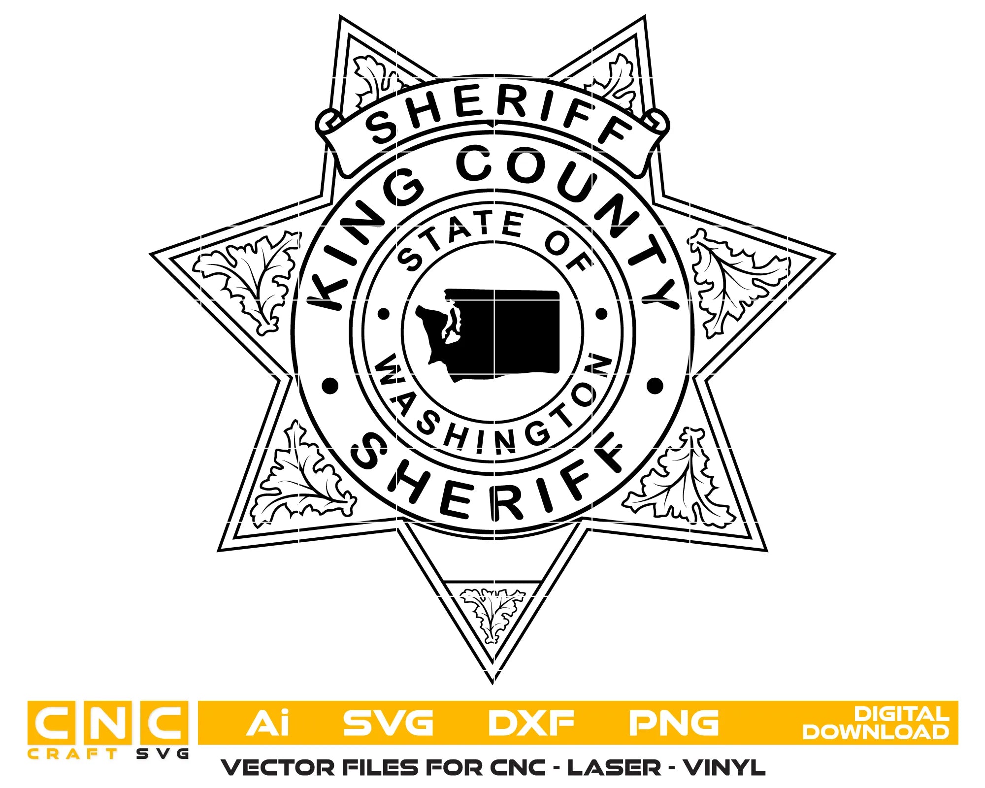 King County Sheriff Office Badge SVG Washington Law Enforcement Vector