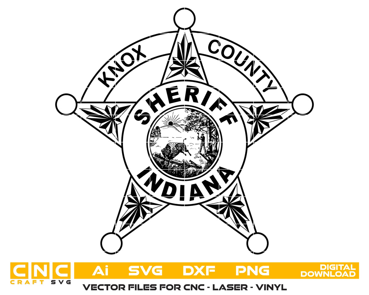 Knox County Sheriff's Office Badge SVG Indiana Law Enforcement Vector