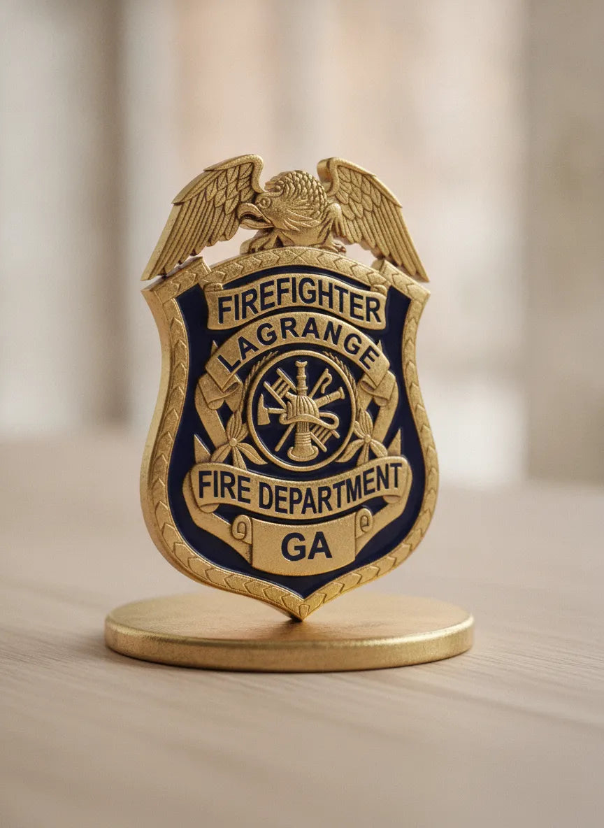 Lagrange GA Firefighter Badge SVG

Georgia Fire Department Shield Vector

Eagle and Fire Scramble Engraving File

Lagrange Fire Badge Sign CNC File

Firefighter Shield Vector for Lasers