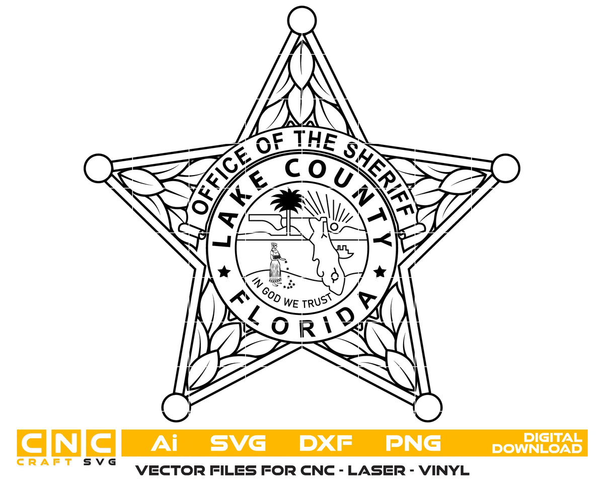 Lake County Sheriff Office Badge SVG Florida Law Enforcement Vector