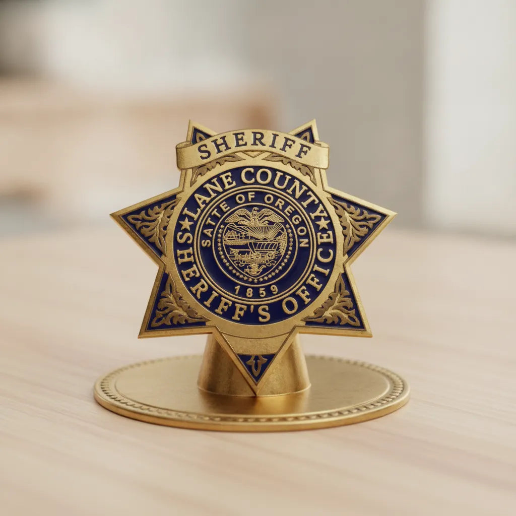 Lane County Sheriff Badge SVG

Oregon Law Enforcement Vector

Lane County Sheriff Emblem

Officer Plaque Engraving File

Sheriff Badge Sign CNC File