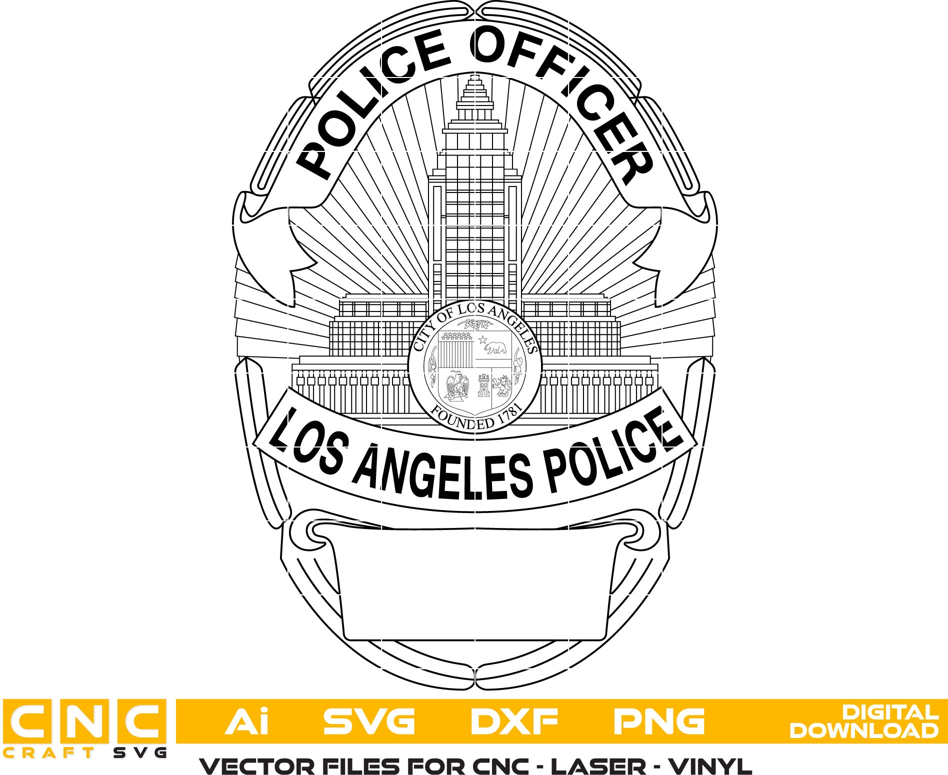 LAPD Police Officer Badge SVG Bundle, LAPD Badge Vector Set, Los Angeles Police Badge SVG, Police Officer Badge Bundle, Law Enforcement Badge Vector, Badge Engraving Files