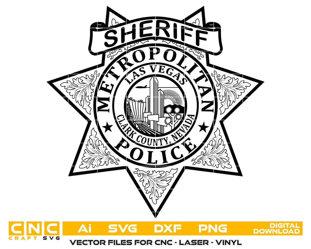 Las Vegas Metropolitan Police Sheriff Badge Nevada SVG Law Enforcement Vector