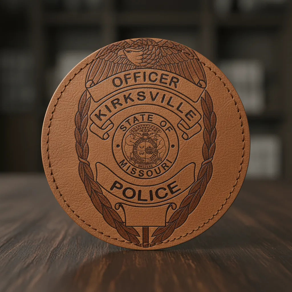 Kirksville Police Officer Badge SVG

Missouri Law Enforcement Vector Design

Eagle Police Badge Engraving File

Kirksville MO Police Sign CNC File

State of Missouri Seal Vector for Laser Cutting