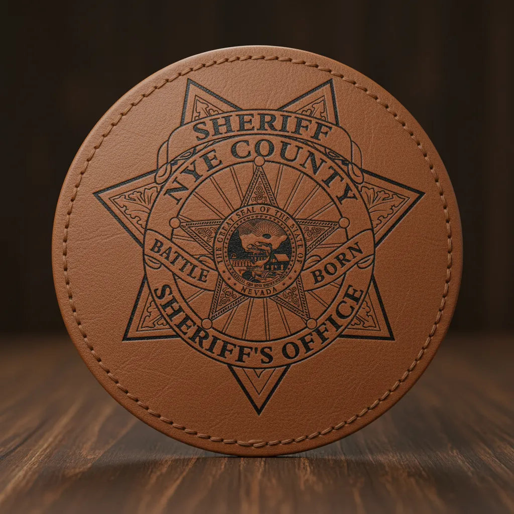 Nye County Sheriff Badge SVG

Nevada Law Enforcement Vector Design

7-Point Star Sheriff Badge Engraving File

Nye County NV Sheriff Sign CNC File

Nevada State Seal Police Vector for Lasers