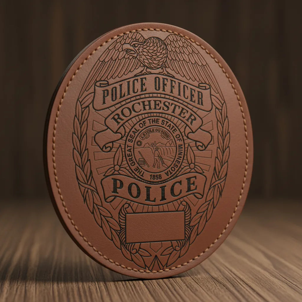 Rochester Police Officer Badge SVG

Minnesota Law Enforcement Vector Design

Eagle Police Badge Engraving File

Rochester MN Police Sign CNC File

State of Minnesota Seal Vector for Laser Cutting