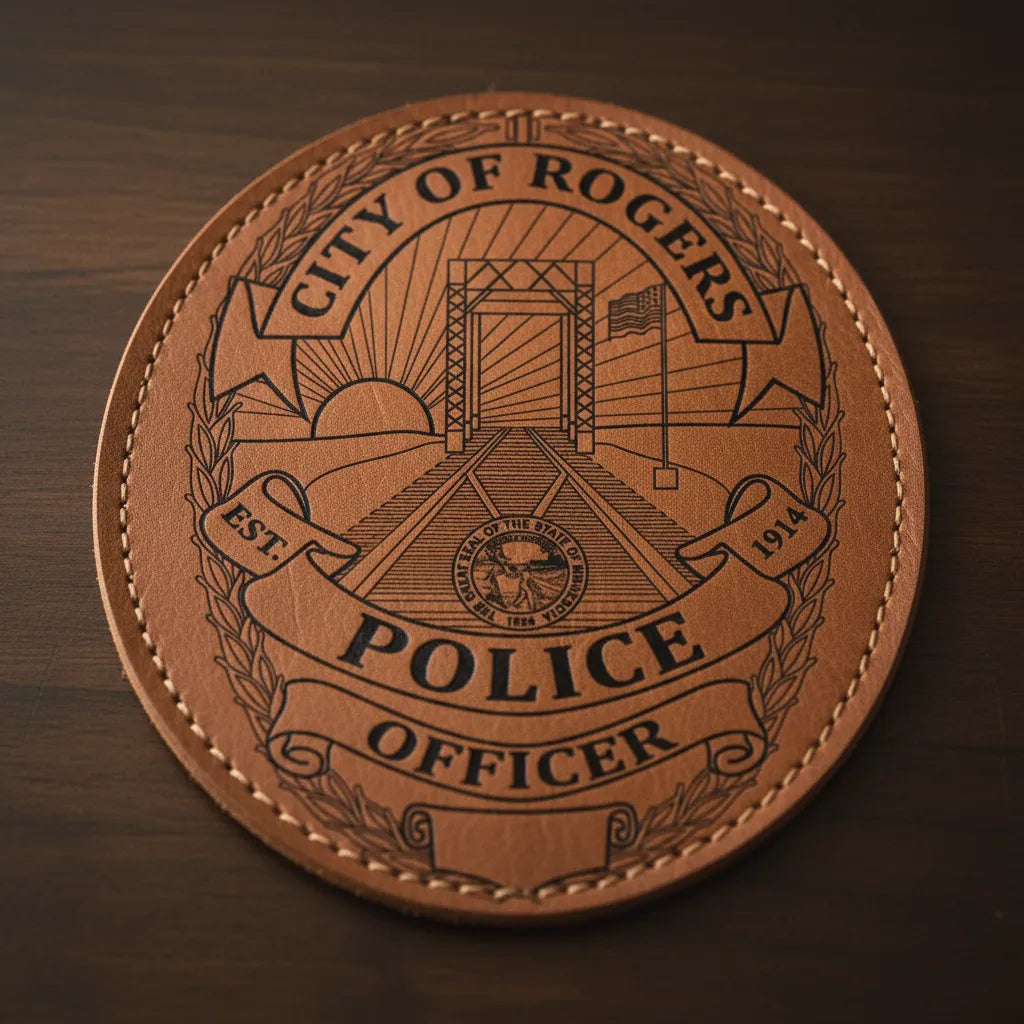 City of Rogers Police Badge SVG

Minnesota Law Enforcement Vector Design

Railway Bridge Police Badge Engraving File

Rogers MN Police Sign CNC File

Customizable Officer Badge Vector for Laser Cutting