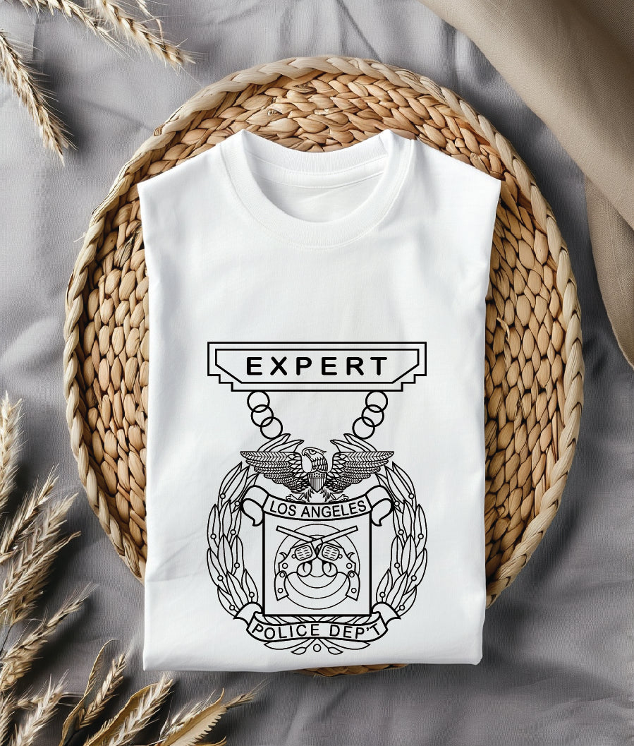 Los Angeles Police Department Expert Badge SVG

LAPD Marksmanship Medal Vector

Police Expert Shooting Badge Design

LAPD Uniform Insignia for Engraving

Law Enforcement Shooting Award CNC File