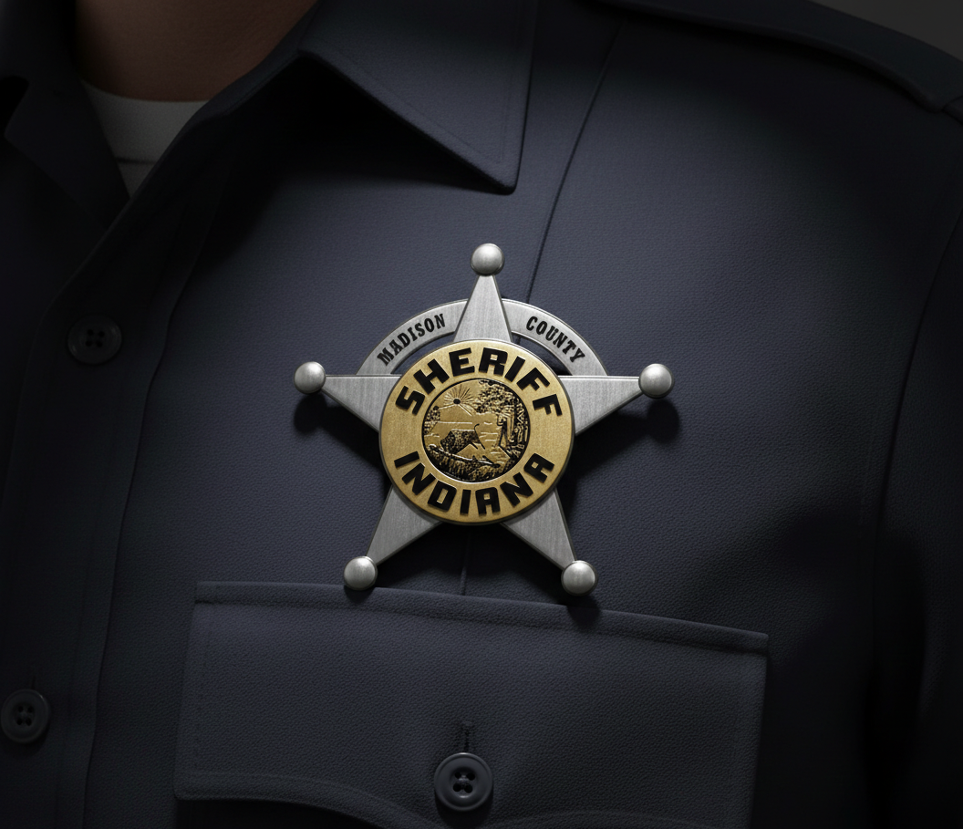 Madison County Sheriff Badge SVG

Indiana Sheriff Star Vector Design

Madison County Indiana Police Emblem

Law Enforcement Star Badge for Engraving

Indiana State Seal Sheriff Logo CNC File