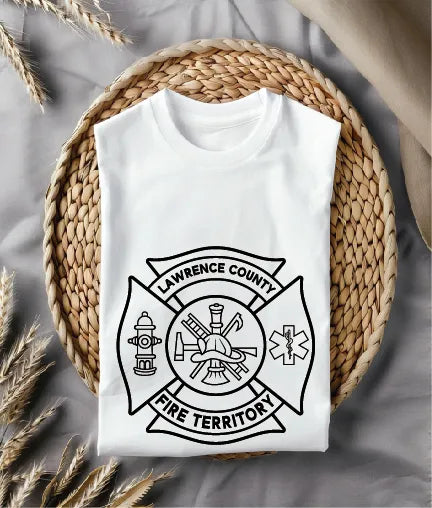 Lawrence County Fire Territory Badge Indiana SVG Firefighter Vector