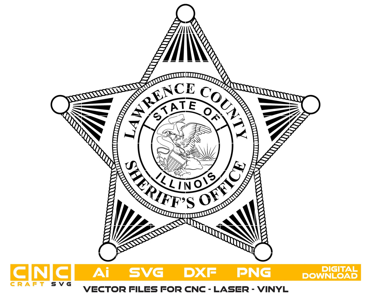 Lawrence County Sheriff's Office Badge Illinois SVG Sheriff Vector