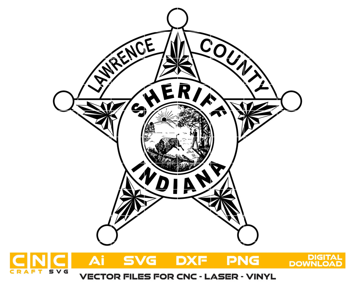 Lawrence County Sheriff's Office Badge SVG Indiana Law Enforcement Vector