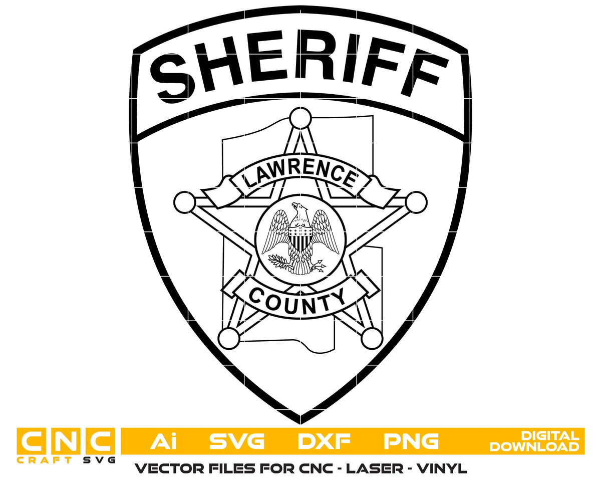 Lawrence County Sheriff's Office Patch Mississippi SVG Sheriff Vector