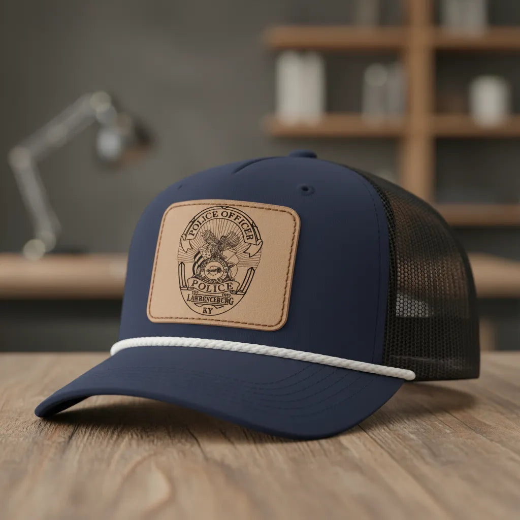 Lawrenceburg Police Officer Badge SVG

Kentucky Law Enforcement Vector Design

Eagle and Flags Police Badge Engraving File

Lawrenceburg KY Police Sign CNC File

Commonwealth of Kentucky Seal Vector for Laser Cutting