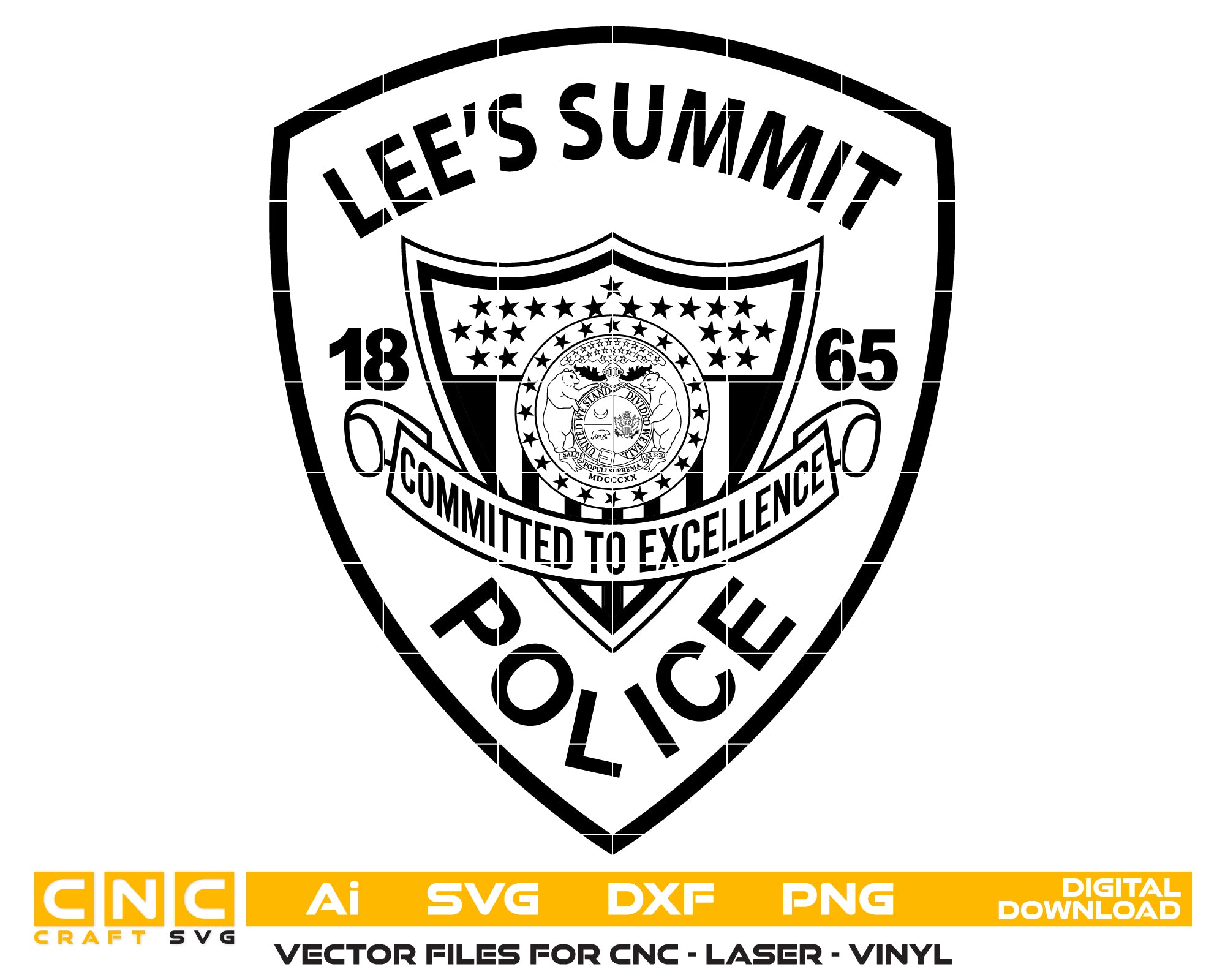 Lee's Summit Police Department Patch SVG

Missouri Law Enforcement Shield Vector

State of Missouri Seal Engraving File

Police Patch Sign CNC Router File

Law Enforcement Shield Vector for Lasers