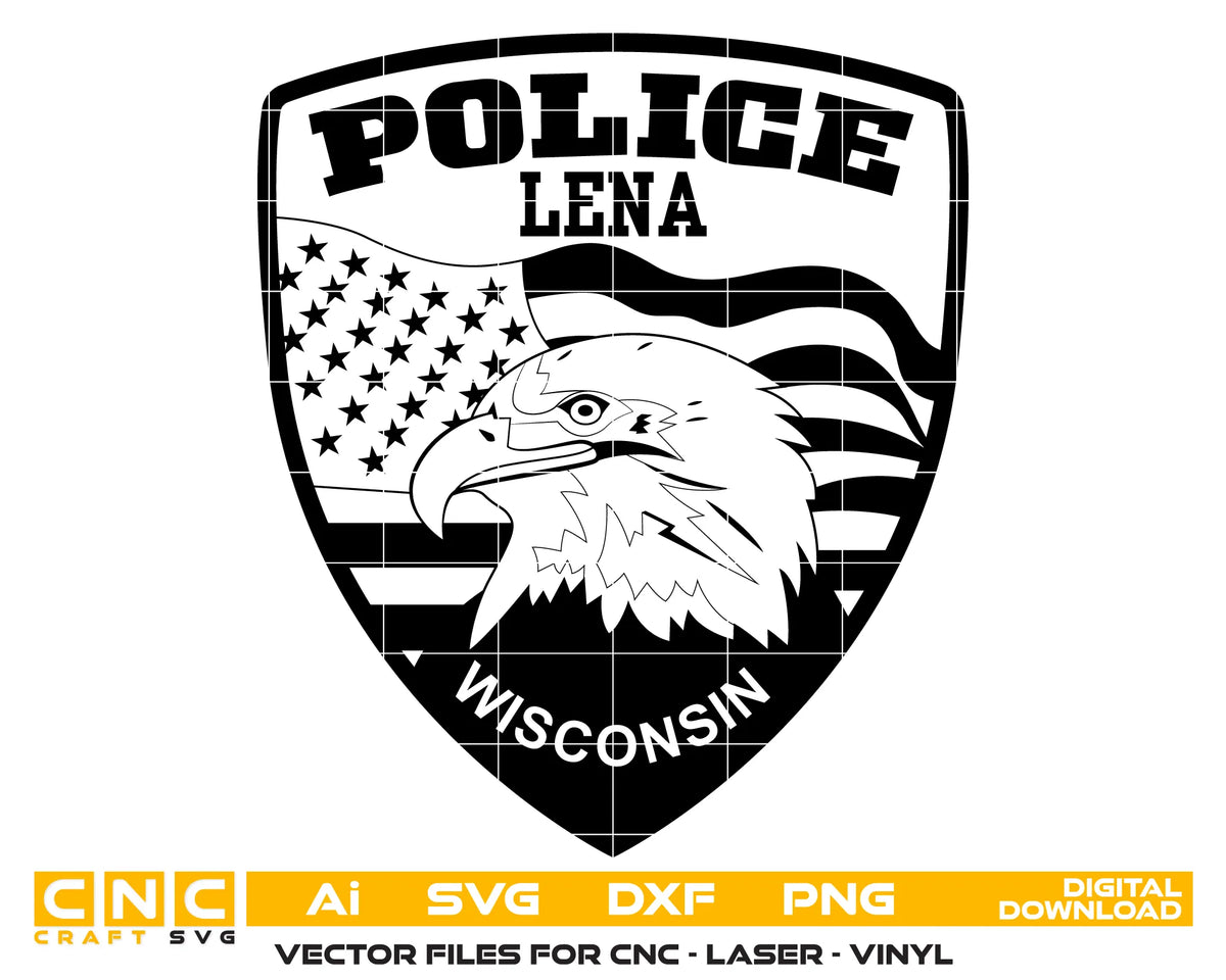 Lena Police Department Patch SVG Wisconsin Law Enforcement Vector