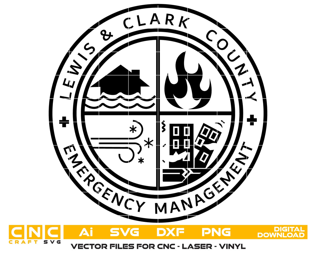 Lewis & Clark County Emergency Management Logo SVG Montana Vector