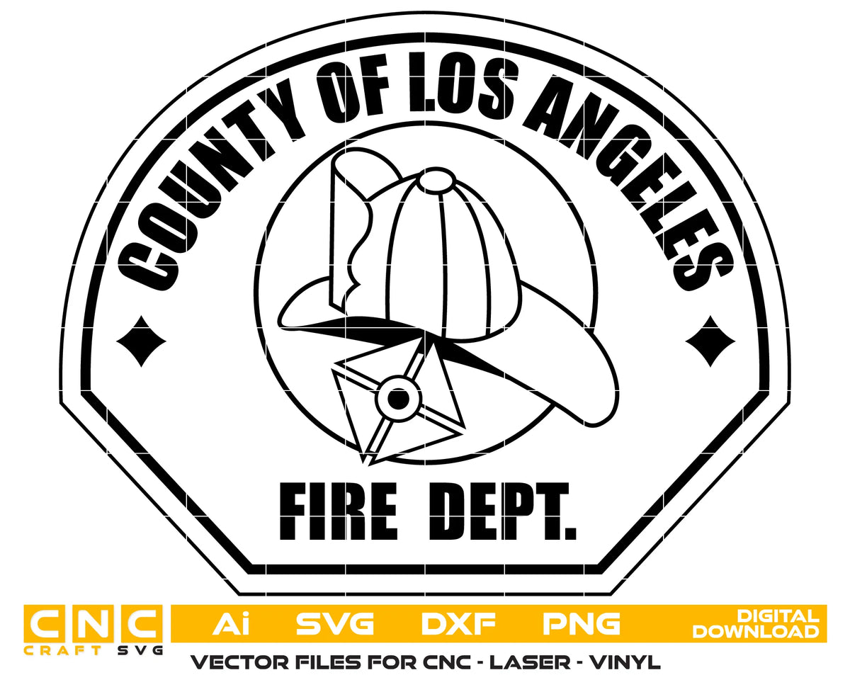 Los Angeles County Fire Department Patch SVG Firefighter Vector