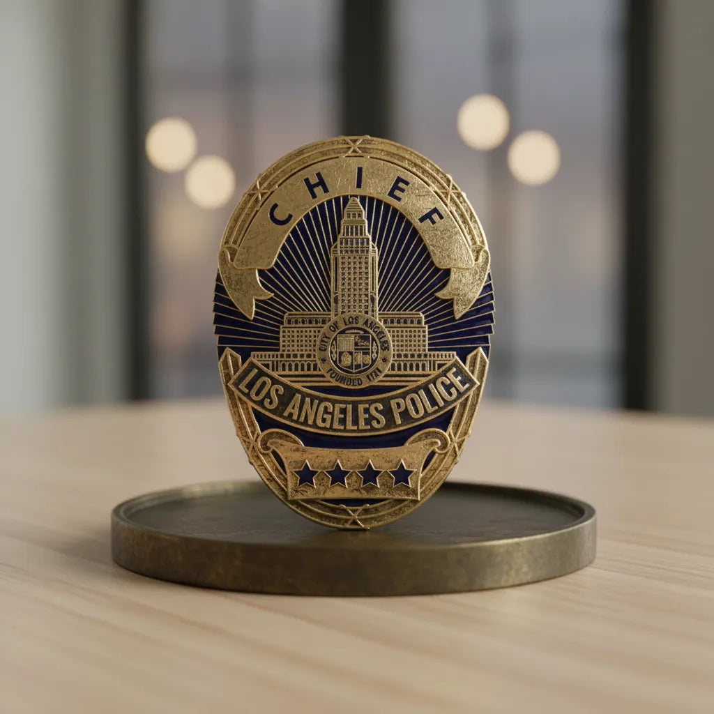Los Angeles Police Chief Badge SVG

LAPD Chief Vector Design

Police Chief Badge Engraving File

Los Angeles Police Sign CNC File

LAPD Badge Vector for Laser Cutting