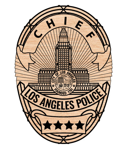 Los Angeles Police Chief Badge SVG

LAPD Chief Vector Design

Police Chief Badge Engraving File

Los Angeles Police Sign CNC File

LAPD Badge Vector for Laser Cutting