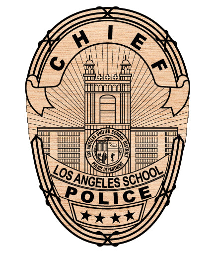 Los Angeles School Police Chief Badge SVG

LA School Police Vector Design

Police Chief Badge Engraving File

LA School Police Sign CNC File

Chief Badge Vector for Laser Cutting