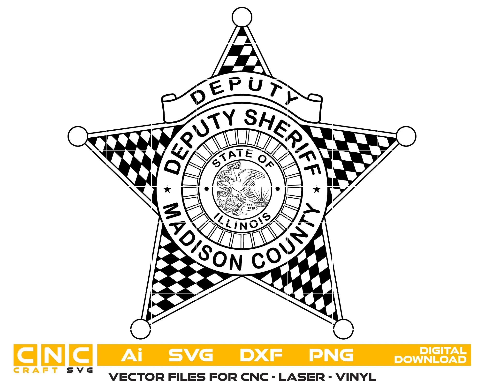 Madison County Deputy Sheriff Badge SVG Illinois Law Enforcement Vector