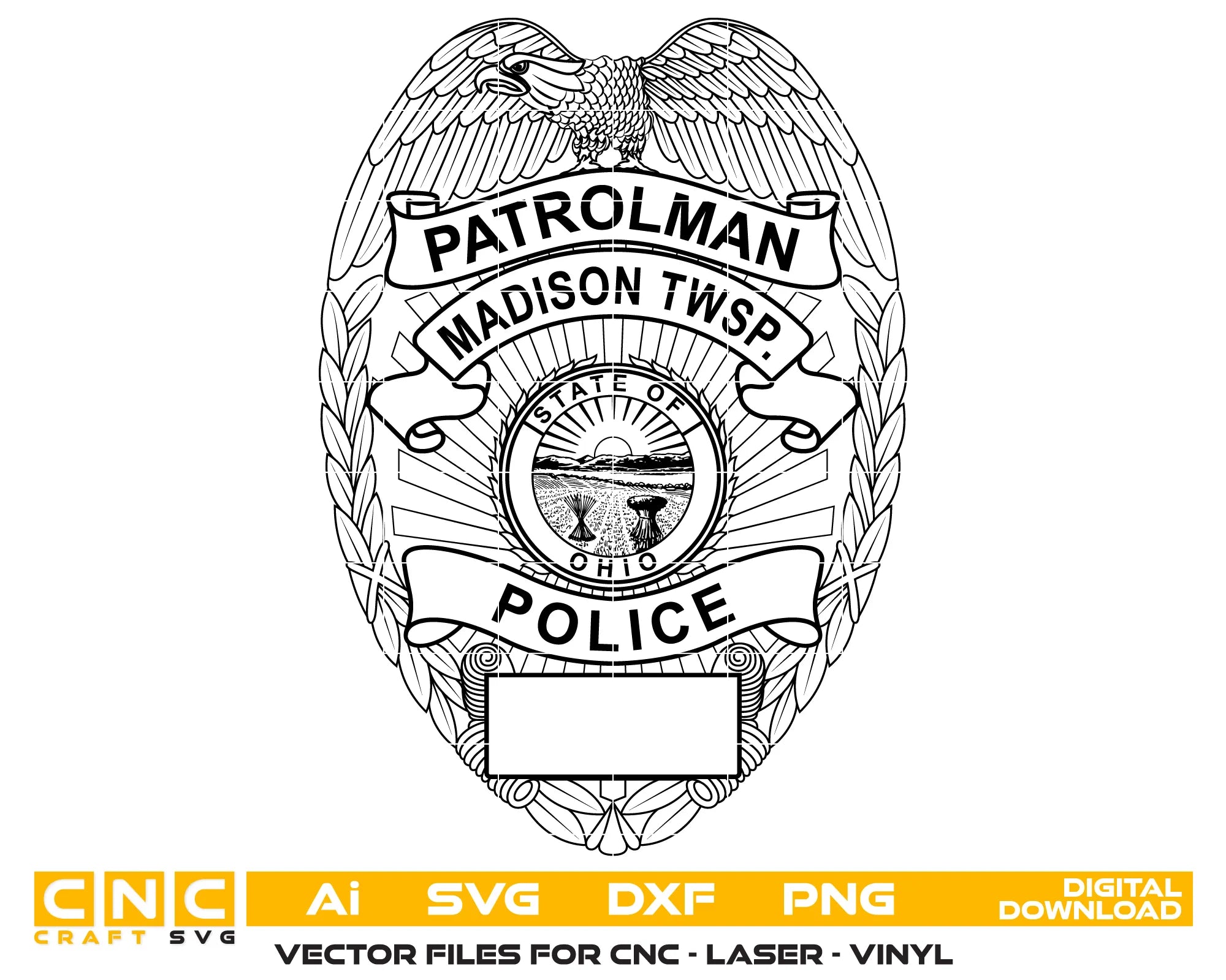 Madison Township Police Patrolman Badge SVG Ohio Law Enforcement Vector