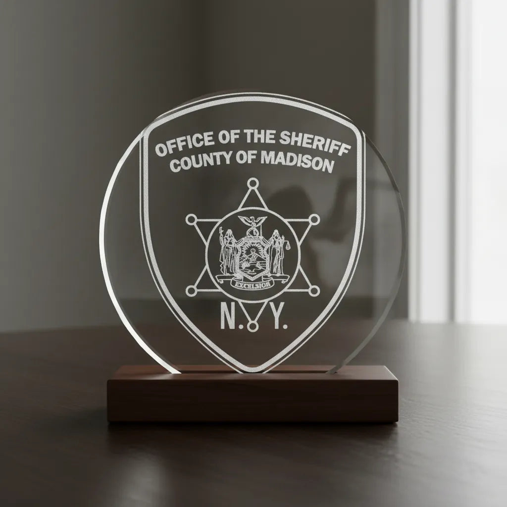 Madison County Sheriff Patch SVG

New York Law Enforcement Vector

Sheriff Patch Engraving File

Madison County Sign CNC File

Sheriff Patch Vector for Laser Cutting
