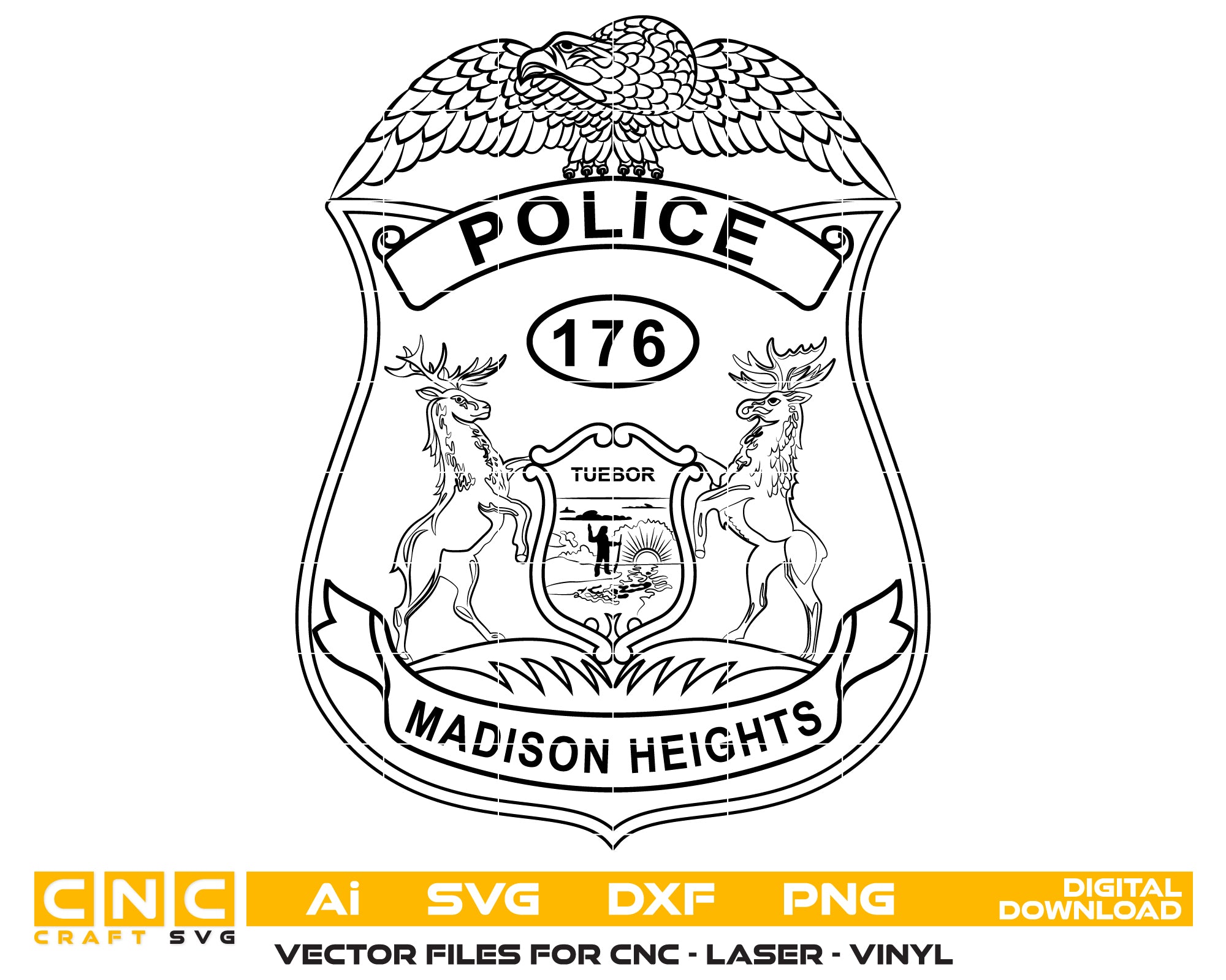 Madison Heights Police Badge SVG