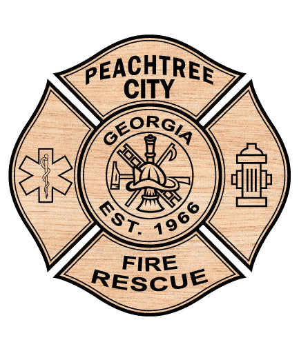 Peachtree City Fire Rescue SVG

Georgia Firefighter Vector Design

Maltese Cross Fire Dept Emblem

Star of Life EMS Engraving File

Peachtree City Sign CNC File