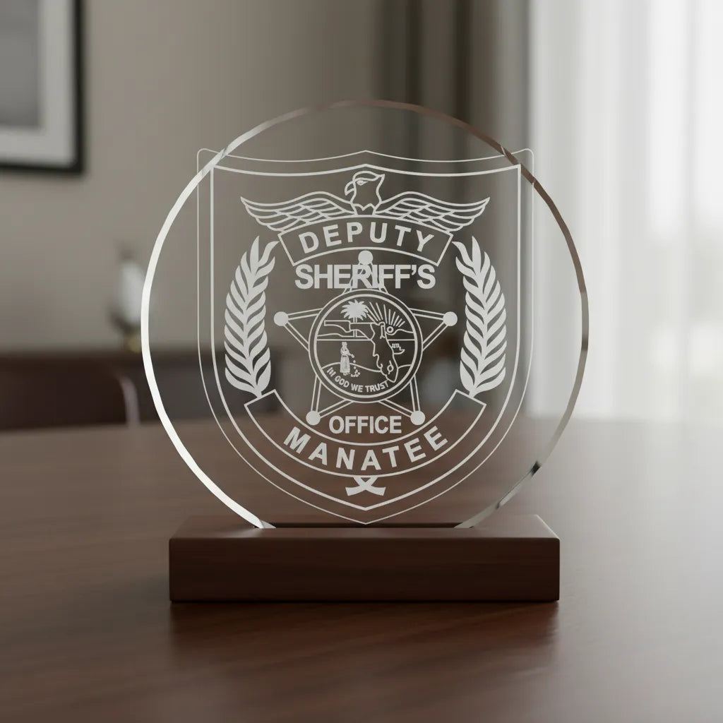 Manatee County Deputy Sheriff Badge SVG

Florida Law Enforcement Vector Design

Deputy Sheriff Badge Engraving File

Manatee County Sign CNC File

5-Point Star Badge Vector for Laser Cutting