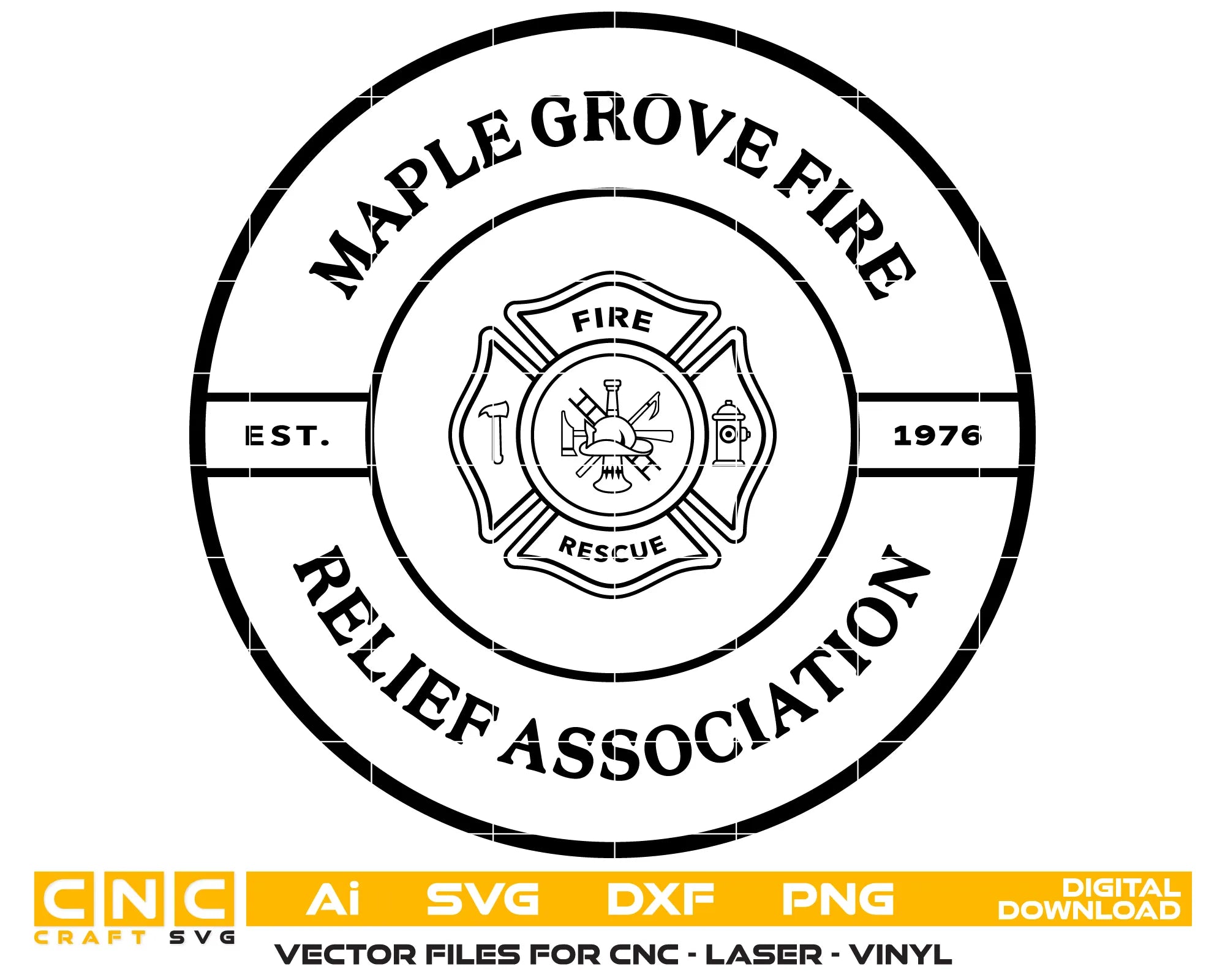 Maple Grove Fire Relief Association Logo SVG Minnesota Firefighter Vector