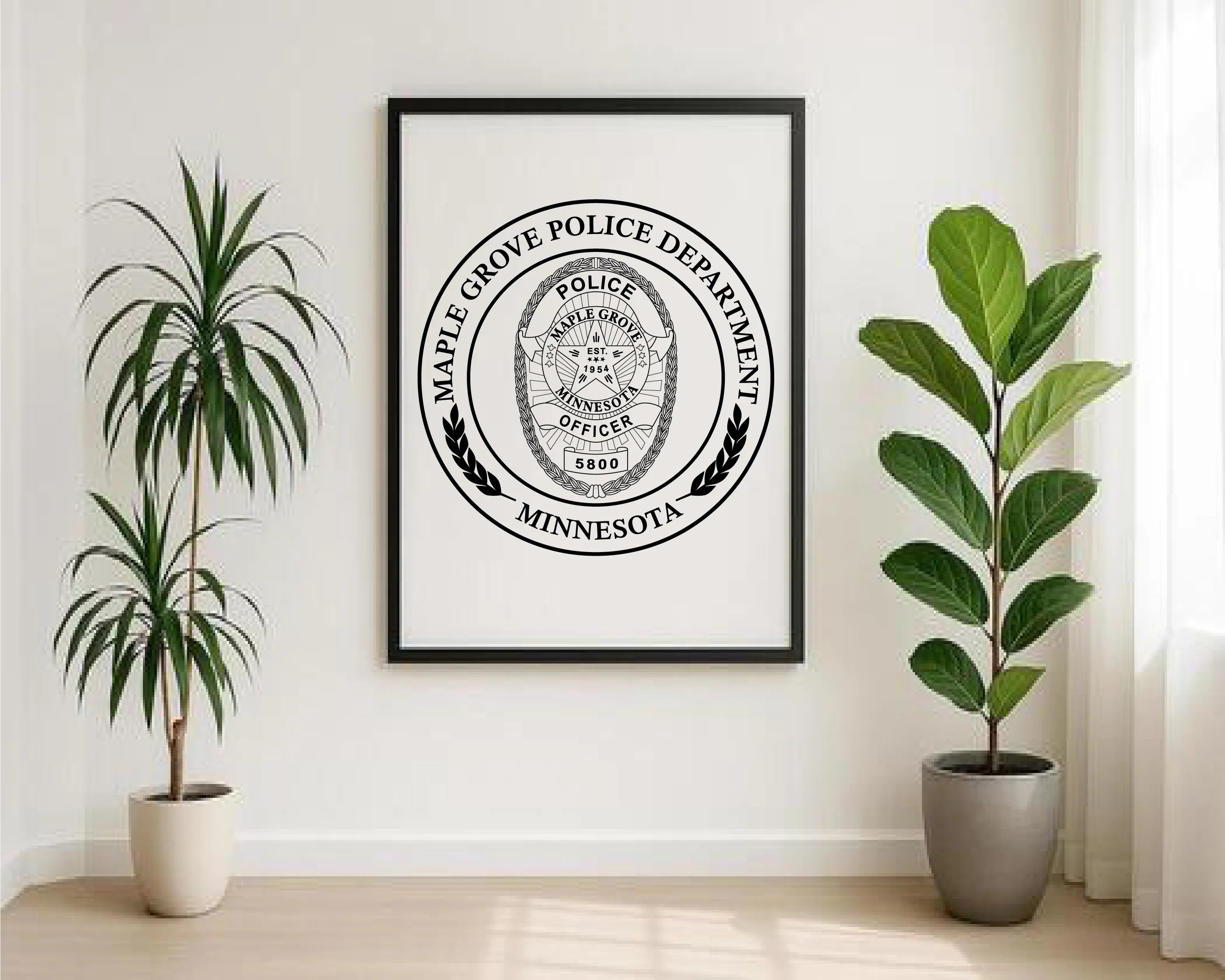 Maple Grove Police Department Badge Minnesota SVG Minnesota Law Enforcement Vector